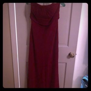 Strapless Red evening gown